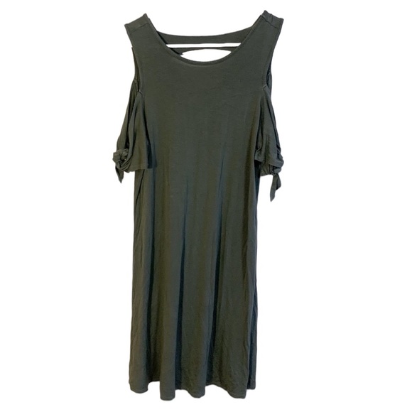 3/$25 Alison Andrews Women’s Green Cold Shoulder Shift  Dress - Picture 1 of 6